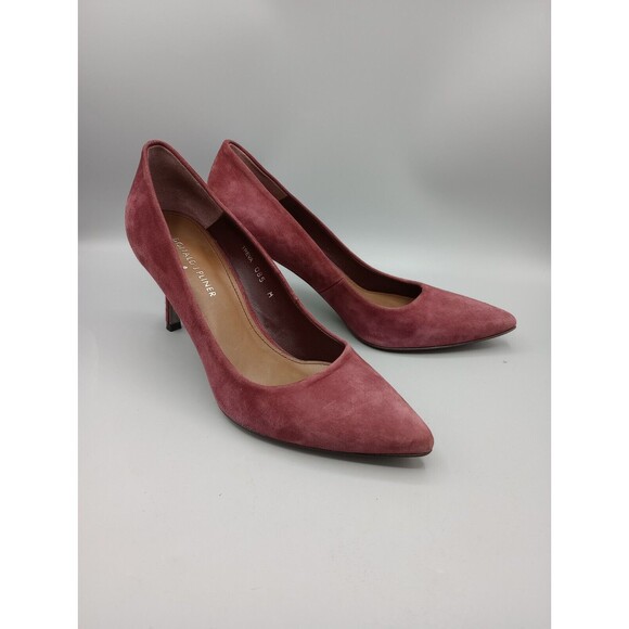 DONALD J PILNER Women's Treva 085 Burgundy Suede Pumps High Heel Career 8.5 M - Picture 2 of 11